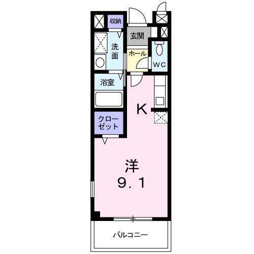 プロスパ(1K/2階)の間取り写真