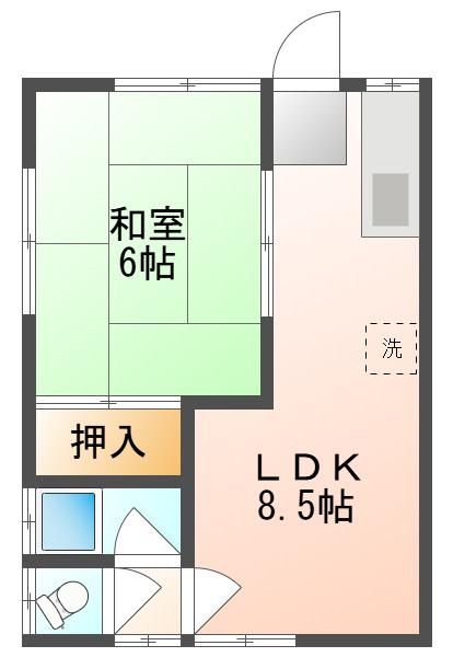 そよ風と春のメゾンB(2LDK/1階)の間取り写真
