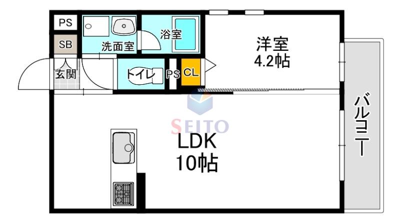 エルパシオン吹田和泉町(1LDK/1階)の間取り写真
