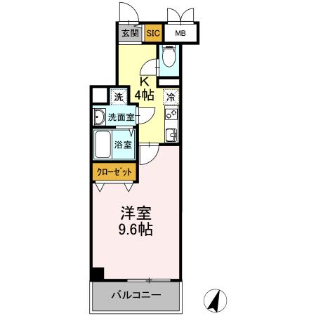 グレイスT吉野町(1K/7階)の間取り写真