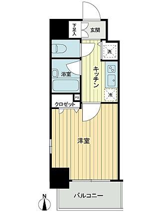 スパシエアランシア亀戸(1K/8階)の間取り写真