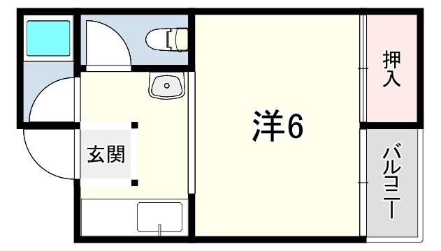 メゾンみずうみ(ワンルーム/2階)の間取り写真