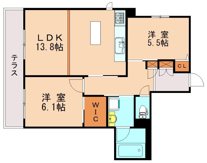 エンゼルハイム10号館(2LDK/1階)の間取り写真