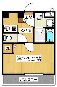 リブリ・KOTO(1K/2階)の間取り写真