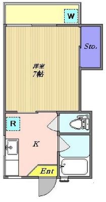 クレストハイツ(1K/1階)の間取り写真