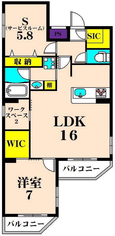 LIEN(1SLDK/2階)の間取り写真