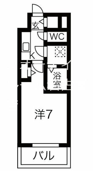 ファステート栄セントラル(1K/2階)の間取り写真