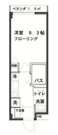 SPECHOUSE戸越(1K/2階)の間取り写真