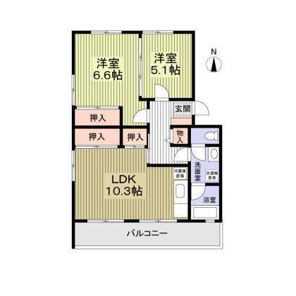 マンションサンエポック(2LDK/2階)の間取り写真