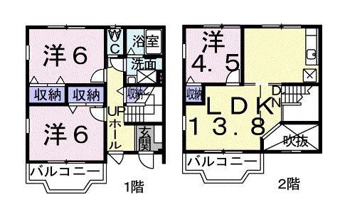 グランドゥール(3LDK/1階)の間取り写真