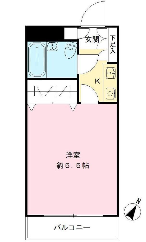 サンイワキハイツ(1K/3階)の間取り写真