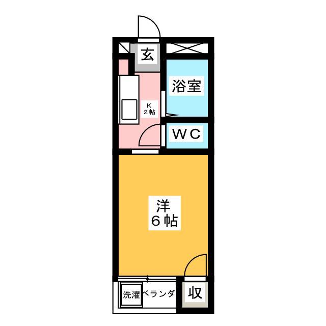 アイリス西川口(1K/2階)の間取り写真