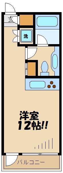 ポルトメウス(ワンルーム/1階)の間取り写真