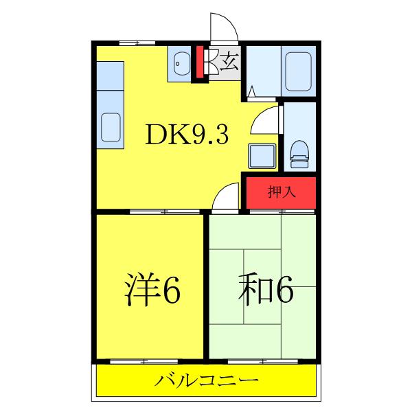 宮武ビル(2DK/3階)の間取り写真