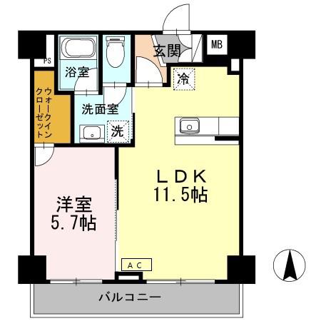 フォーリア井荻(1LDK/4階)の間取り写真