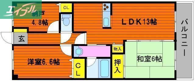 ライオンズマンション上中野(2SLDK/7階)の間取り写真
