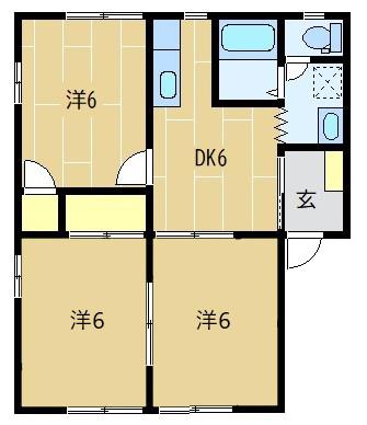 フレグランスみほり(3DK/2階)の間取り写真