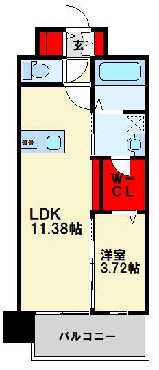 LEGENDTAKAMI(1LDK/2階)の間取り写真