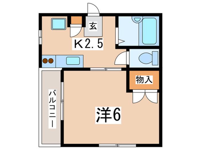 シャトレストンリバーⅠ(1K/1階)の間取り写真