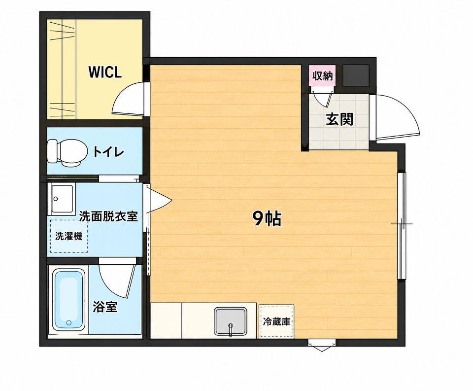 FUKUNASU北権現(ワンルーム/1階)の間取り写真