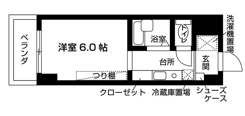 スチューデントハイツ前原(1K/3階)の間取り写真