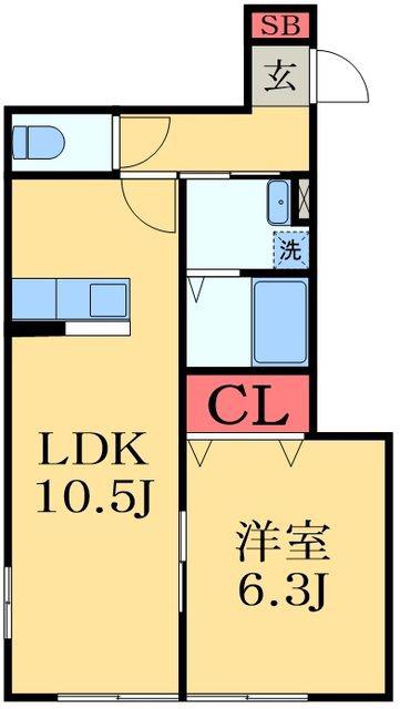 メゾン・ド・ヴィバーチェ A(1LDK/1階)の間取り写真