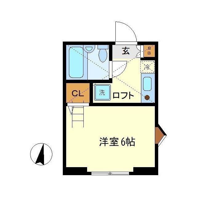 ローズマンション(1K/2階)の間取り写真