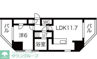 シーズンフラッツ蔵前清澄通(1DK/4階)の間取り写真