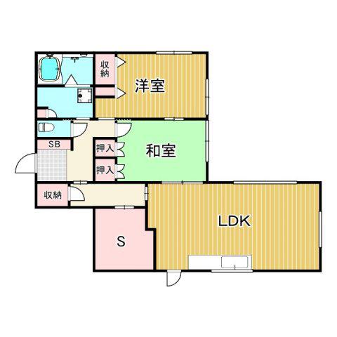浜甲子園(2LDK/1階)の間取り写真