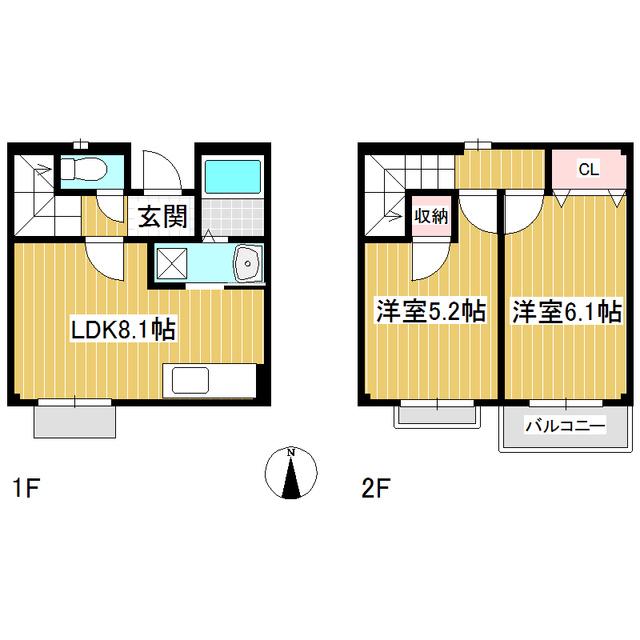SERENITYB(2LDK/1階)の間取り写真