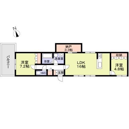 GREEN TOSHIN(2SLDK/3階)の間取り写真