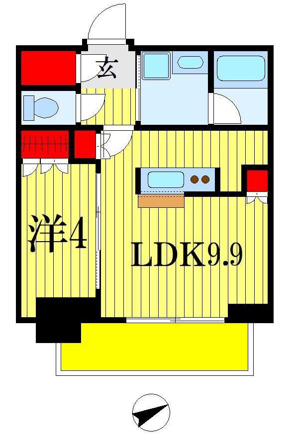 新日本EXビル(1LDK/7階)の間取り写真