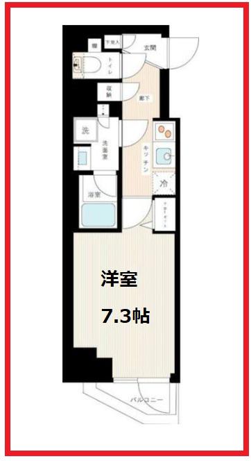 アゼスト千住大橋(1K/6階)の間取り写真