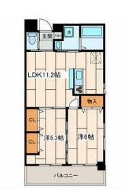 Iランド川崎(2LDK/8階)の間取り写真