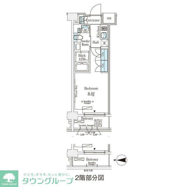 ウエリスアーバン中野坂上(1K/3階)の間取り写真