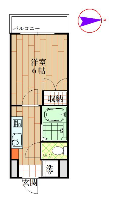 サンモリッツ蓮根(1K/3階)の間取り写真