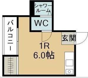 レンボーマンション(ワンルーム/2階)の間取り写真