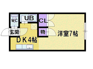 コーポ三信(1DK/2階)の間取り写真