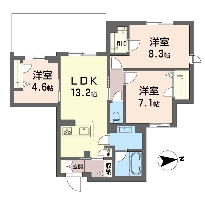 グランリオル(3LDK/1階)の間取り写真