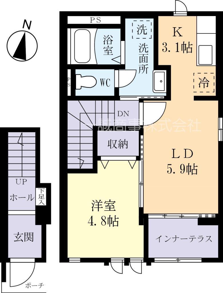 VIT.C(1LDK/2階)の間取り写真