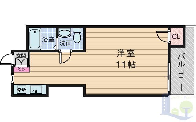 エバーグリーン新大阪(ワンルーム/4階)の間取り写真