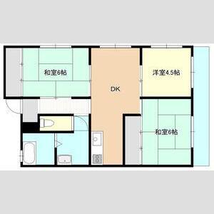新助マンション(3DK/2階)の間取り写真