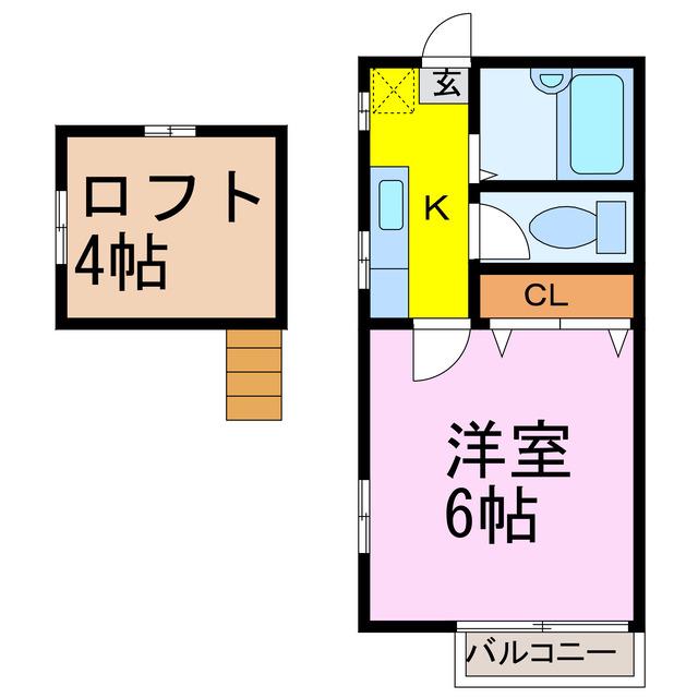 ビレッジ南羽生(ワンルーム/2階)の間取り写真