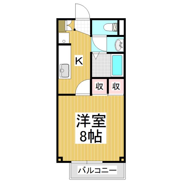 レジデンス塚平(1K/2階)の間取り写真