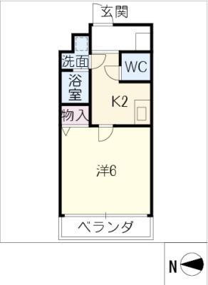 ヴィヴィアンパーク(1K/4階)の間取り写真