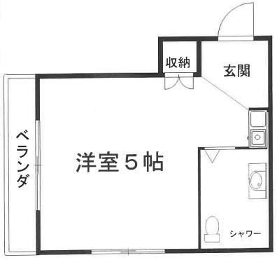 千成ハイツ201(ワンルーム/2階)の間取り写真