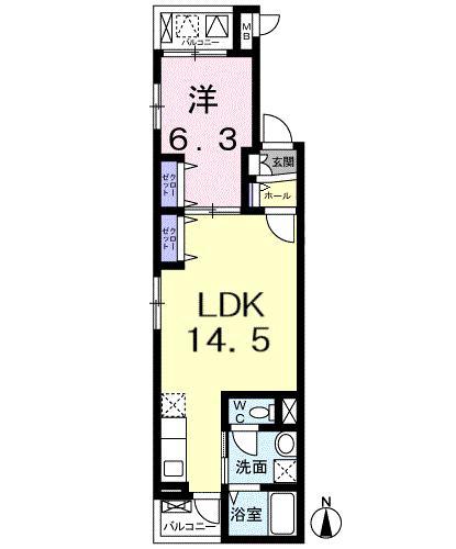 グランドール日暮里(1LDK/4階)の間取り写真