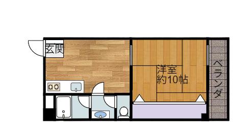 第5コーポリベラ(1DK/2階)の間取り写真
