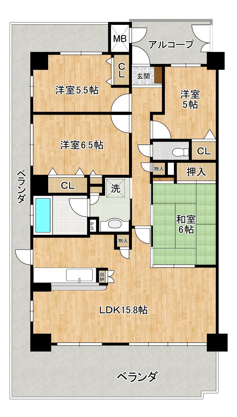 マルベリ―多治見(4LDK/2階)の間取り写真
