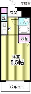 ジョイフル池袋要町(1K/5階)の間取り写真